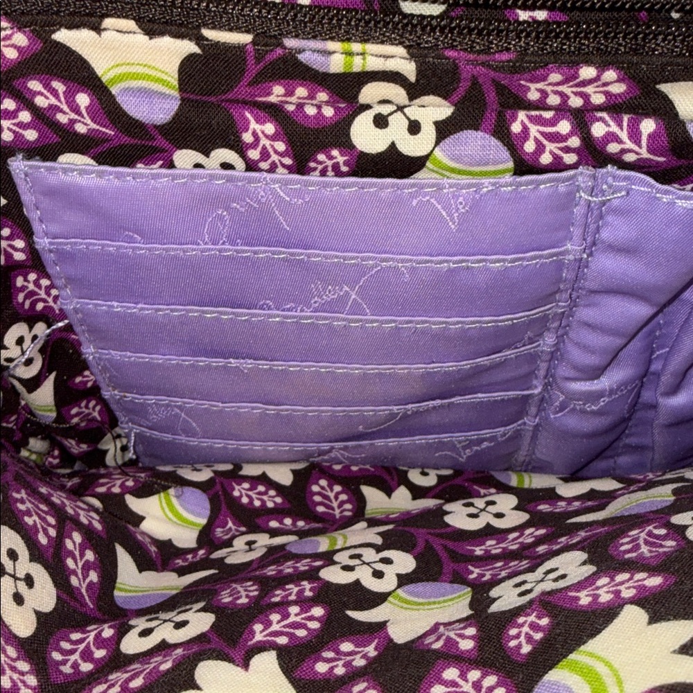 Vera Bradley Flap Crossbody Bag- vintage retired Plum Petals floral pattern - Picture 5 of 12